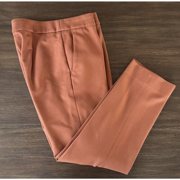 Max Mara Jersey Trousers US 10 Crop Stretch Slacks Pants UK 12 Burnt Orange - Picture 1 of 10
